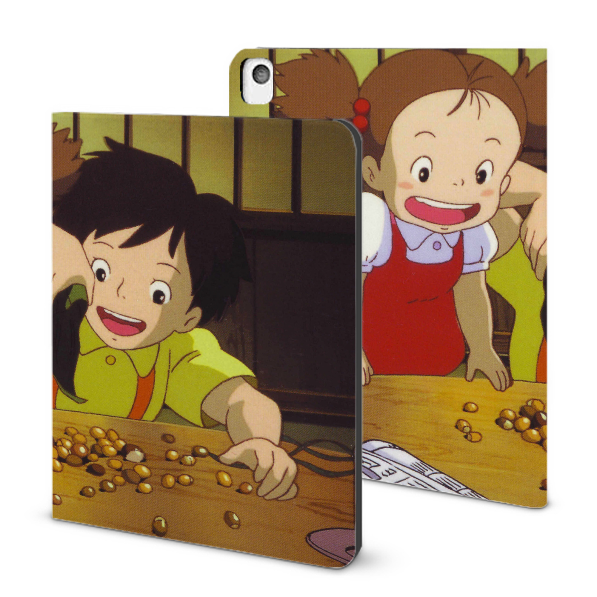 （画像用） となりのトトロ 草壁メイ 草壁サツキ My Neighbor Totoro Satsuki Kusakabe Mei Kusakabe IPadケース ペンホルダー付き ブックスタイルデザイン